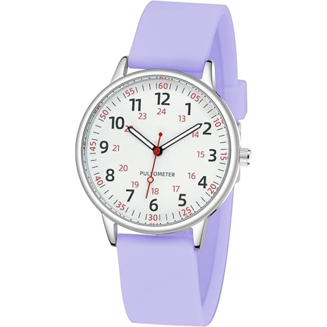Stylish Women's Clip-On Fob Watch – Waterproof Silicone Nurse Watch in Elegant Colours