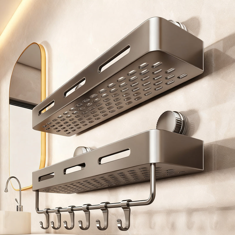 Suction Cup Bathroom Shelf, Wall-Mounted