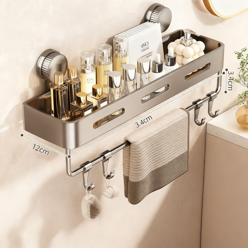 Suction Cup Bathroom Shelf, Wall-Mounted
