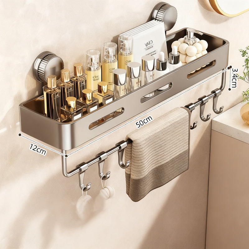 Suction Cup Bathroom Shelf, Wall-Mounted