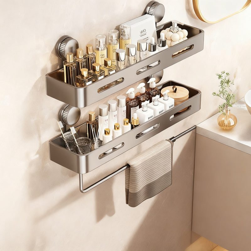 Suction Cup Bathroom Shelf, Wall-Mounted