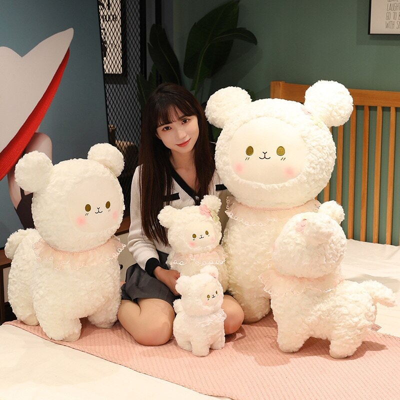 Sweet Fluffy Standing Lamb Family