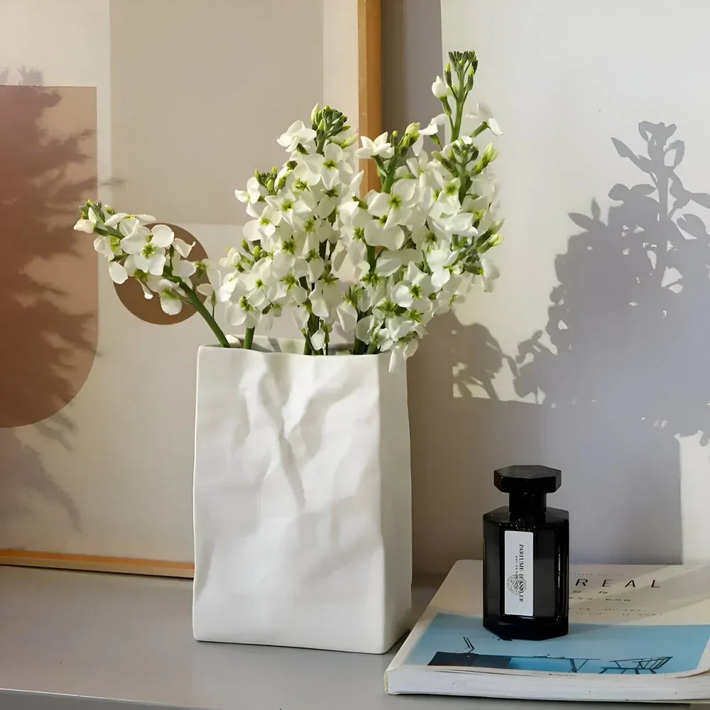 Table Vase | Sculptural Folded-Paper Ceramic