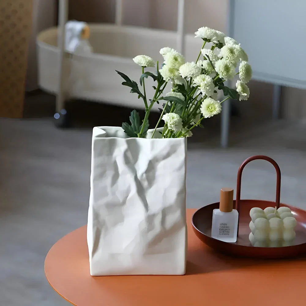 Table Vase | Sculptural Folded-Paper Ceramic