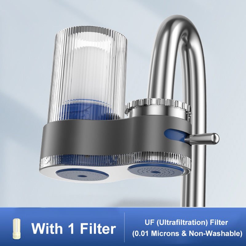 Tap water filter with adapters