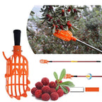 Telescopic fruit picker with basket