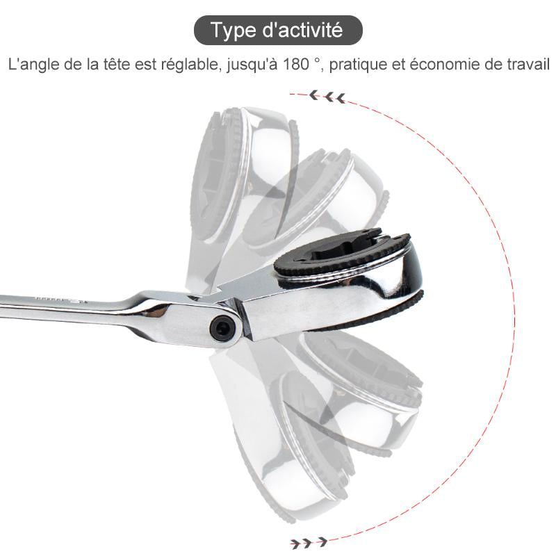 Telescopic Ratchet Wrench with Swivelling Head