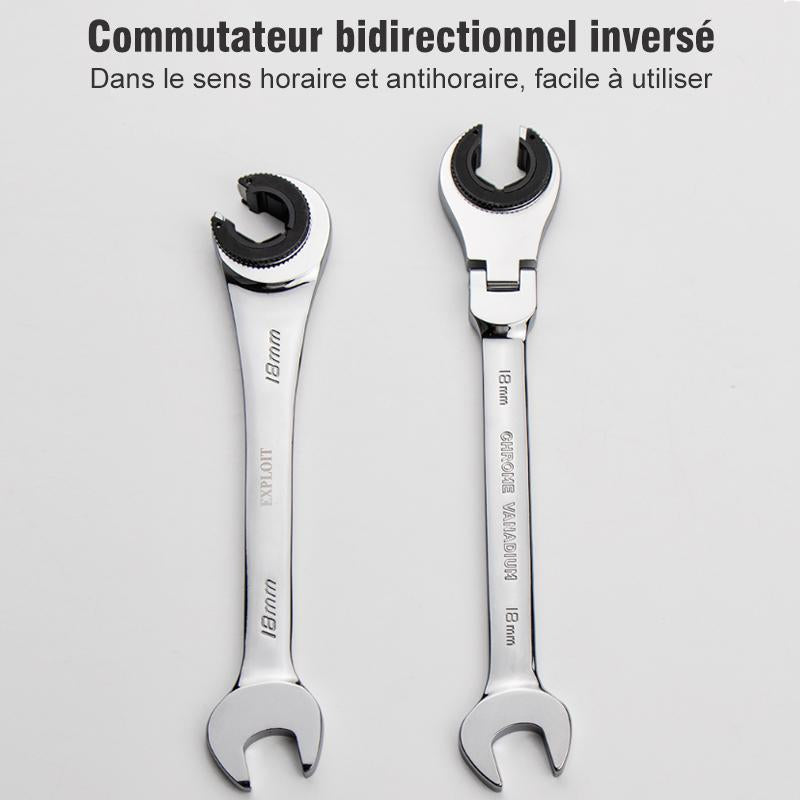 Telescopic Ratchet Wrench with Swivelling Head