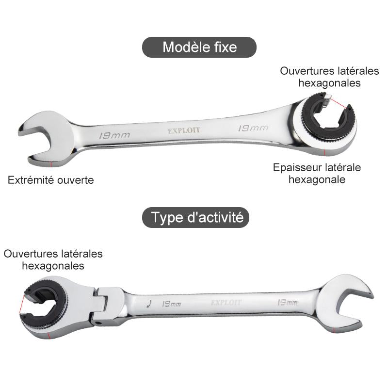 Telescopic Ratchet Wrench with Swivelling Head