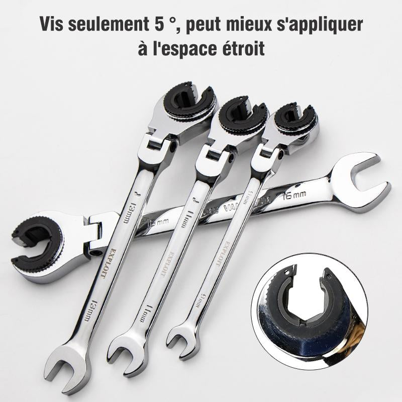 Telescopic Ratchet Wrench with Swivelling Head