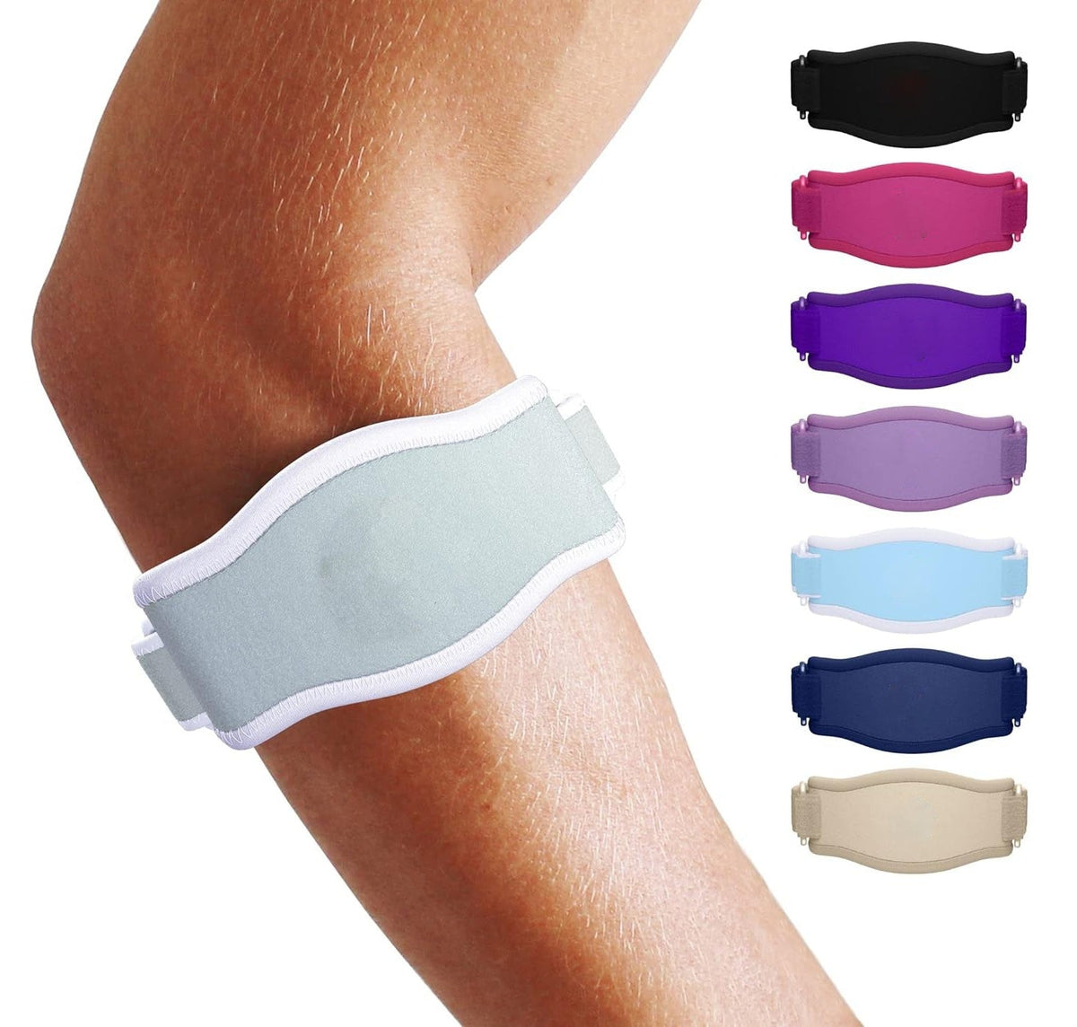 Tennis elbow brace, adjustable 3-strap compression support for tendonitis