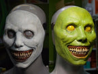 Terrifying Halloween Mask, Smiling Demon Latex Mask for Adults, Creepy Mask for Parties and Cosplay, LED Versions Also A