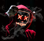 Terrifying Halloween Mask, Smiling Demon Latex Mask for Adults, Creepy Mask for Parties and Cosplay, LED Versions Also A
