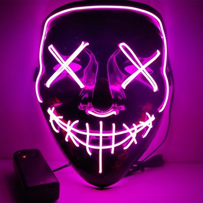Terrifying Halloween Mask, Smiling Demon Latex Mask for Adults, Creepy Mask for Parties and Cosplay, LED Versions Also A