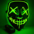 Terrifying Halloween Mask, Smiling Demon Latex Mask for Adults, Creepy Mask for Parties and Cosplay, LED Versions Also A