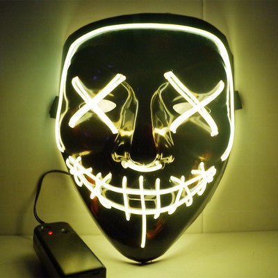 Terrifying Halloween Mask, Smiling Demon Latex Mask for Adults, Creepy Mask for Parties and Cosplay, LED Versions Also A