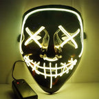 Terrifying Halloween Mask, Smiling Demon Latex Mask for Adults, Creepy Mask for Parties and Cosplay, LED Versions Also A
