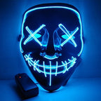 Terrifying Halloween Mask, Smiling Demon Latex Mask for Adults, Creepy Mask for Parties and Cosplay, LED Versions Also A