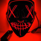 Terrifying Halloween Mask, Smiling Demon Latex Mask for Adults, Creepy Mask for Parties and Cosplay, LED Versions Also A