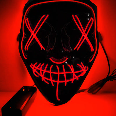 Terrifying Halloween Mask, Smiling Demon Latex Mask for Adults, Creepy Mask for Parties and Cosplay, LED Versions Also A