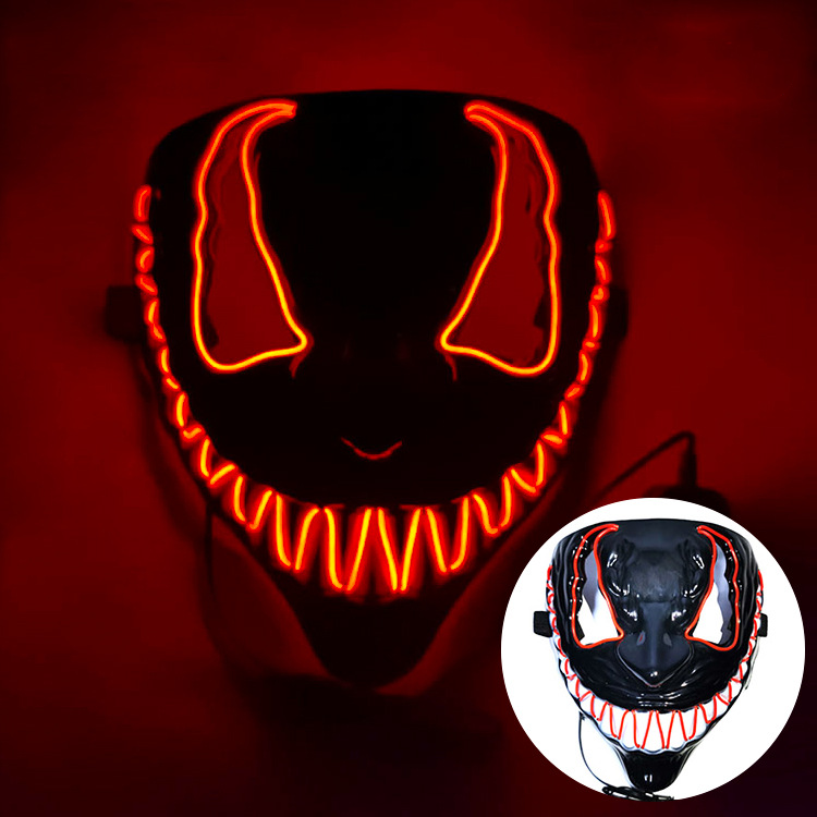 Terrifying Halloween Mask, Smiling Demon Latex Mask for Adults, Creepy Mask for Parties and Cosplay, LED Versions Also A