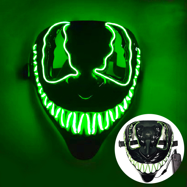 Terrifying Halloween Mask, Smiling Demon Latex Mask for Adults, Creepy Mask for Parties and Cosplay, LED Versions Also A