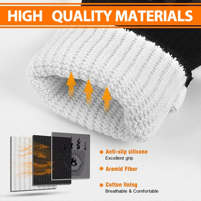 ThermaGrip Heat Resistant Grill Glove – Silicone & Cotton – Non-slip & Fireproof up to 800 °C