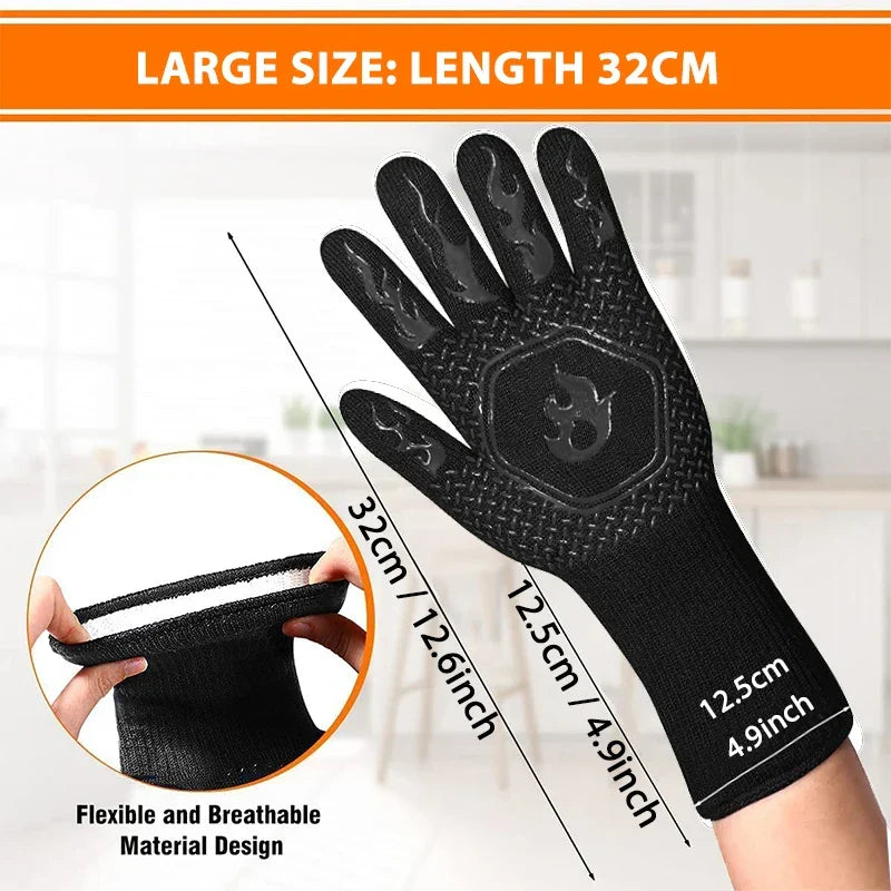 ThermaGrip Heat Resistant Grill Glove – Silicone & Cotton – Non-slip & Fireproof up to 800 °C