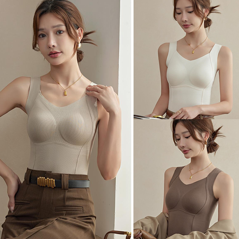 Thermal Tank Top with Built-In Bra | Shaping & Seamless | Warm & Comfortable