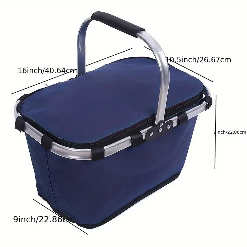 ThermaTrip Folding Basket – Insulated Picnic Basket with Aluminium Foil & Carry Handle
