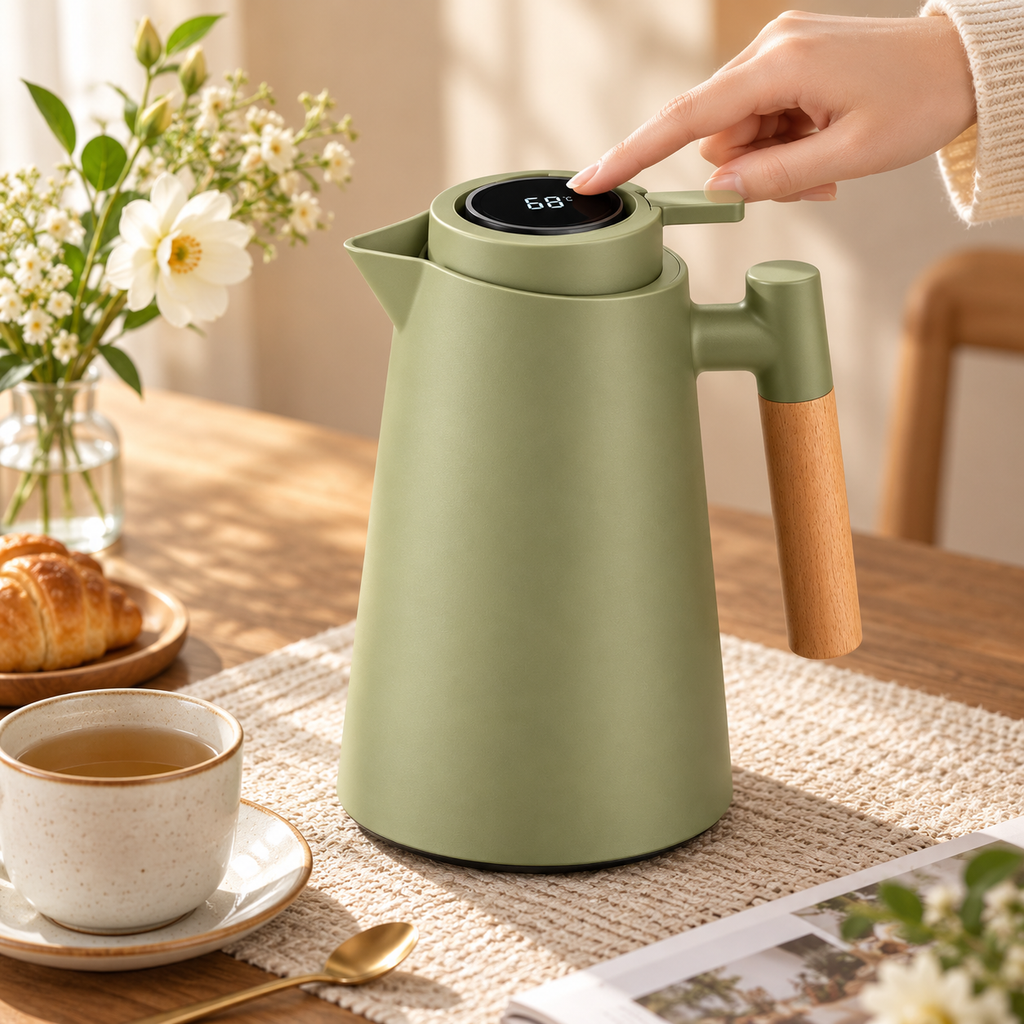 Thermo Kettle Temperature Display Double Wall Insulated