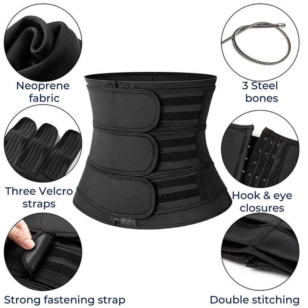 ThermoCore | Waist Trainer Belt – Triple Compression – Breathable Neoprene Fit – Post‑Workout & Postpartum Use Bonerosho