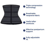 ThermoCore | Waist Trainer Belt – Triple Compression – Breathable Neoprene Fit – Post‑Workout & Postpartum Use Bonerosho