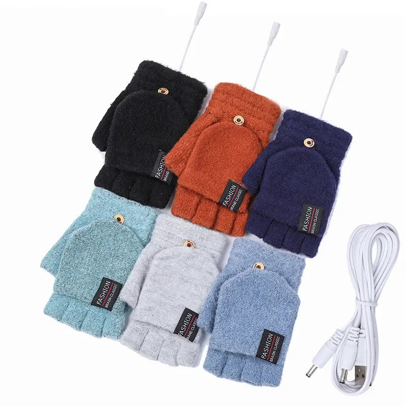ThermoLoom USB Heated Gloves – 3 Heat Levels, Soft Knit, Unisex One Size
