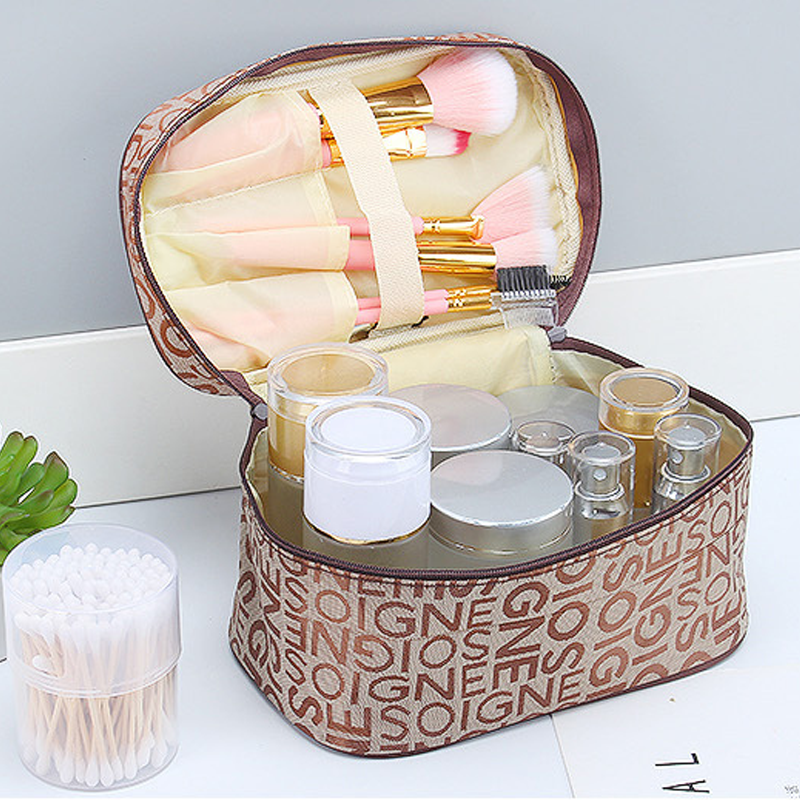 Tiered Makeup Bag with Brush Compartment