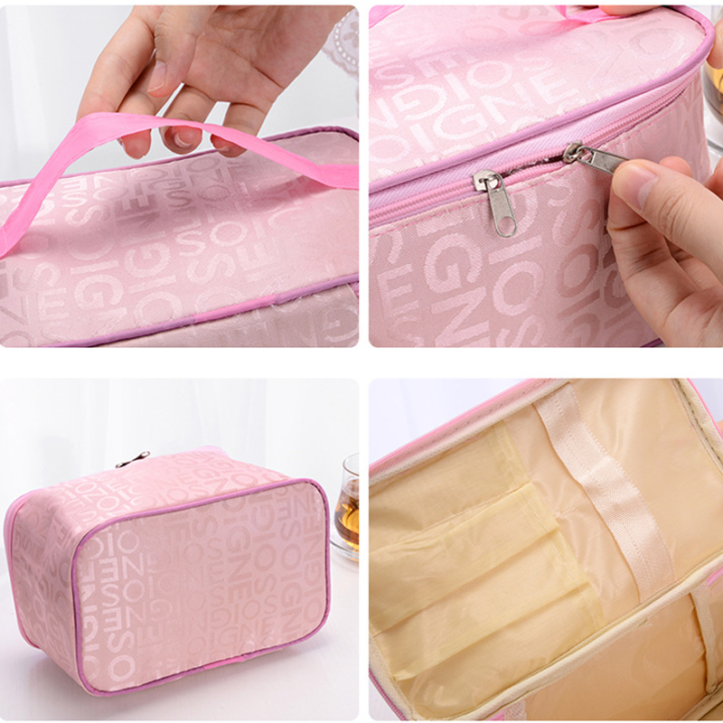 Tiered Makeup Bag with Brush Compartment