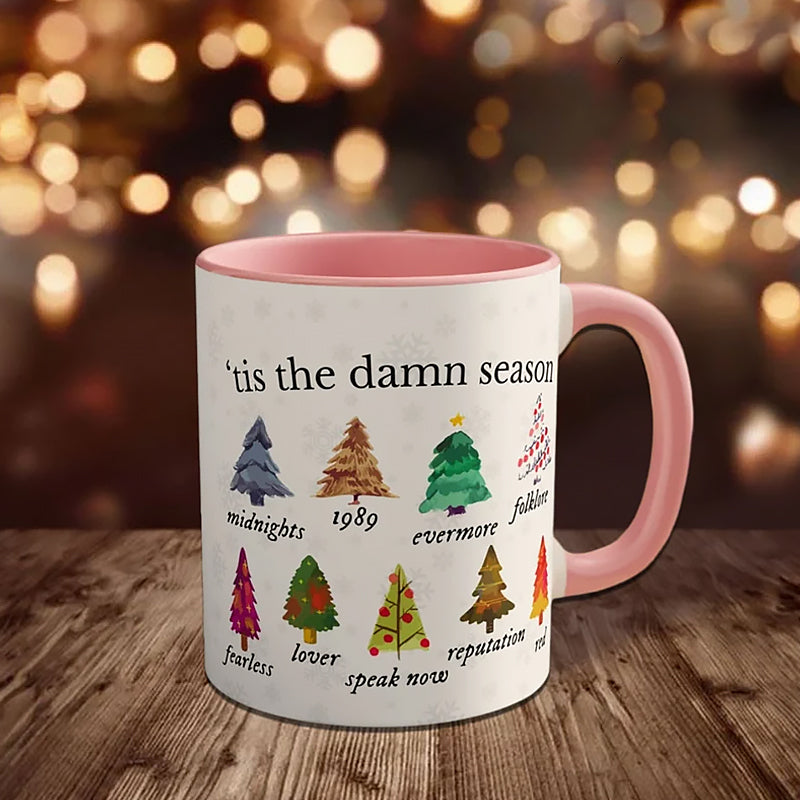 Tis The Damn Season Christmas Mug – Music Albums as Christmas Trees