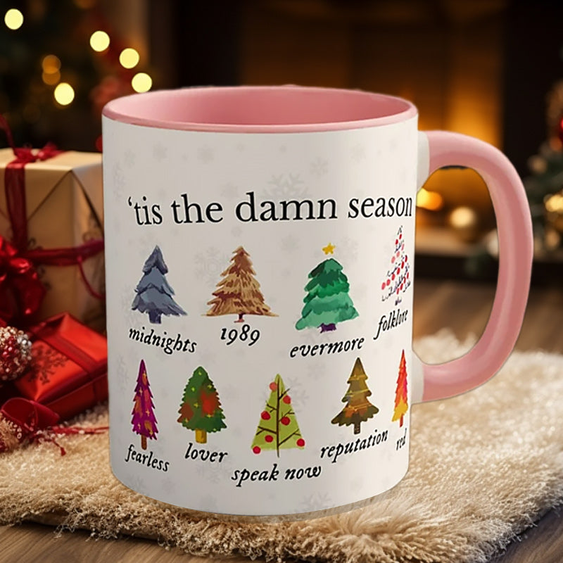 Tis The Damn Season Christmas Mug – Music Albums as Christmas Trees