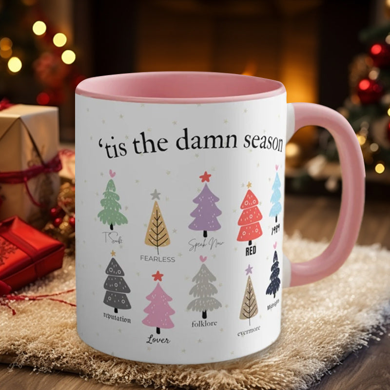 Tis The Damn Season Christmas Mug – Music Albums as Christmas Trees