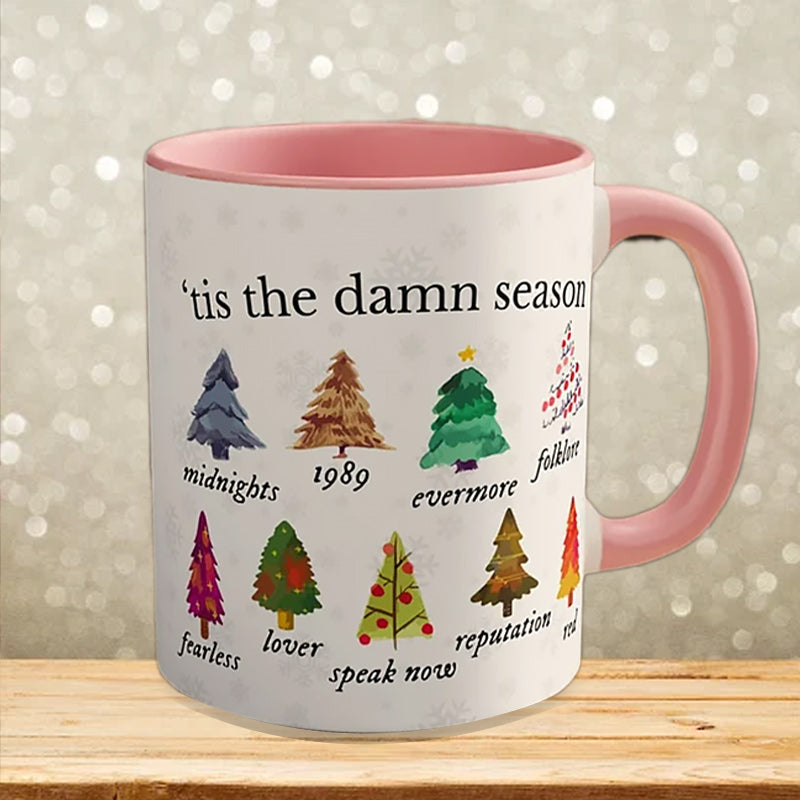 Tis The Damn Season Christmas Mug – Music Albums as Christmas Trees