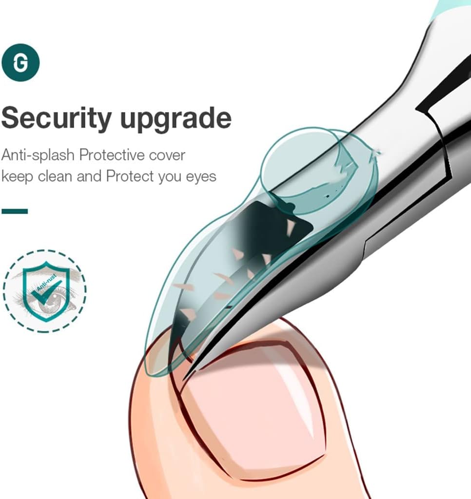 Toenail Clipper for Seniors, Thick Toenail Clippers for Ingrown Toenails, Senior Nail Clippers with Anti Splash Guard