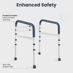 Toilet Safety Rail Frame, Adjustable Height and Width, 159 kg Capacity