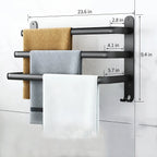 Towel Rack | Space-Saving Aluminium Frame | 3 Tiers, Wall-Mounted