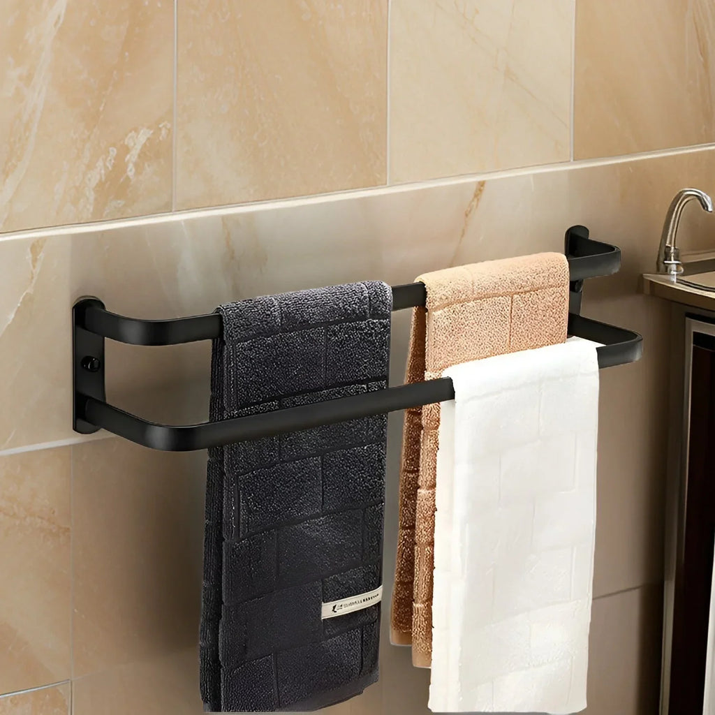 Towel Rack | Space-Saving Aluminium Frame | 3 Tiers, Wall-Mounted