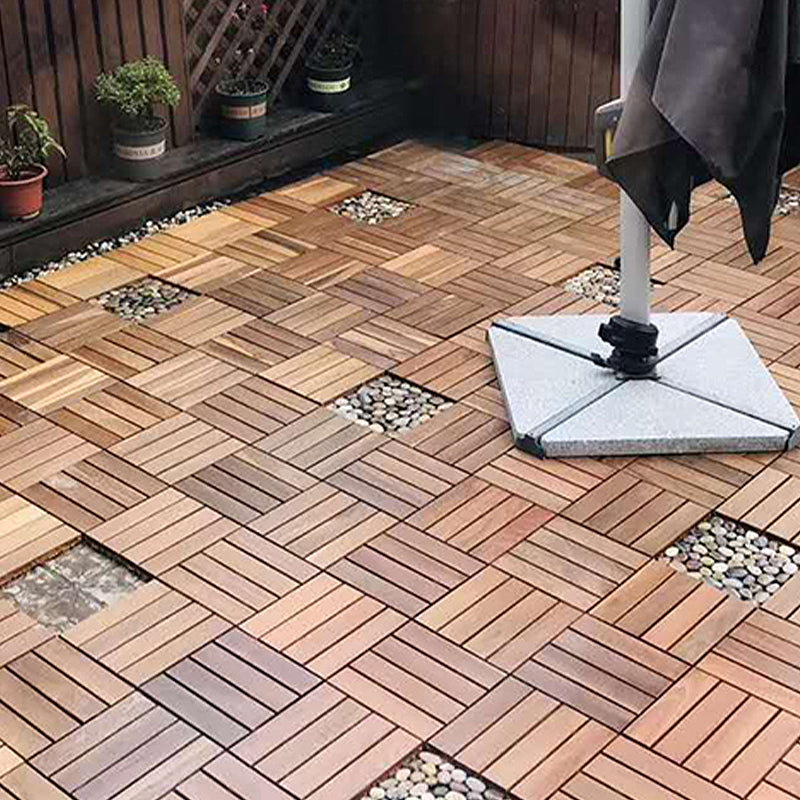 Traditional interlocking wood composite outdoor floor tiles