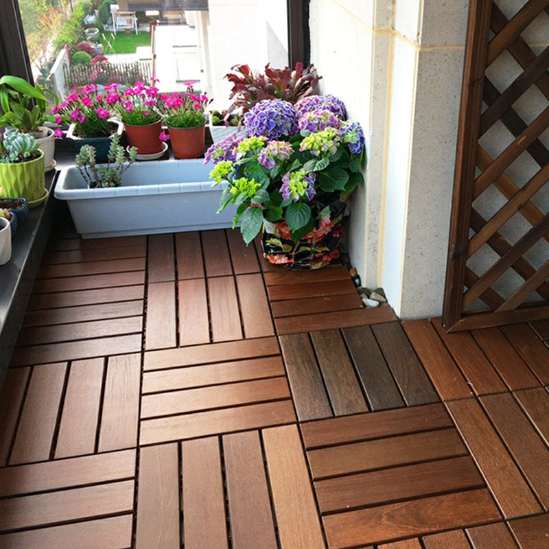 Traditional interlocking wood composite outdoor floor tiles