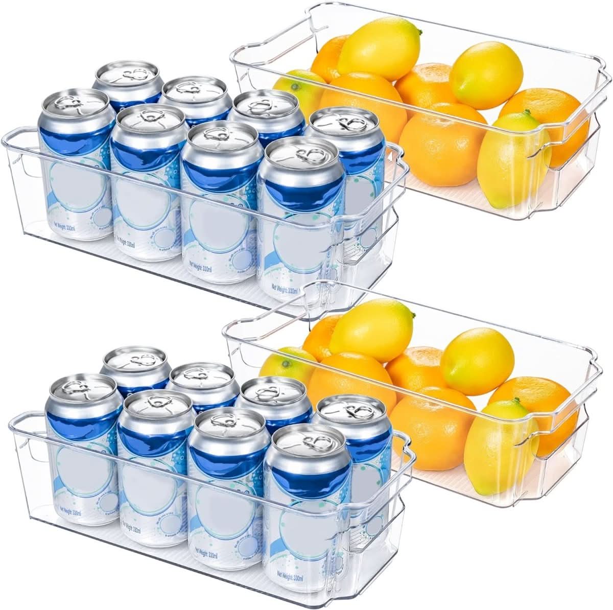 Transparent storage boxes for fridge and kitchen organisation