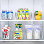 Transparent storage boxes for fridge and kitchen organisation