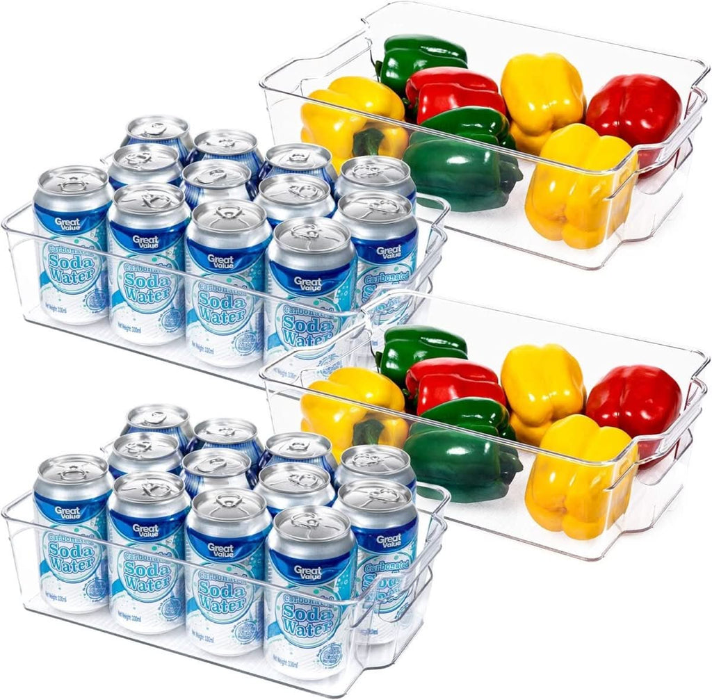 Transparent storage boxes for fridge and kitchen organisation