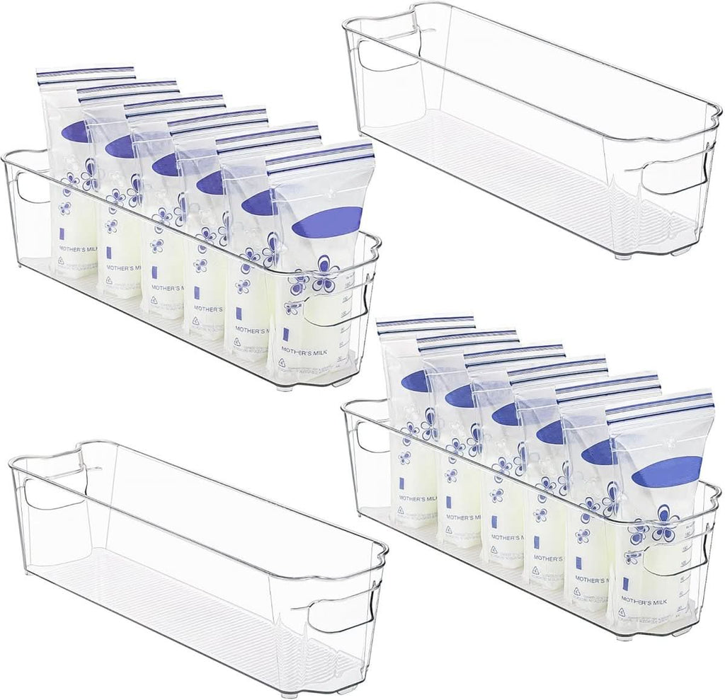 Transparent storage boxes for fridge and kitchen organisation